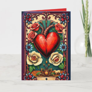 Une carte de note pliée au coeur