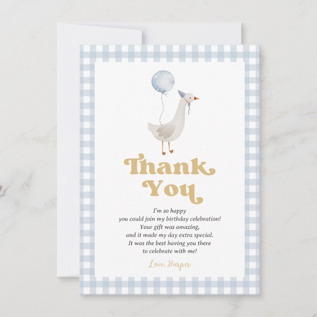 Une carte de remerciement One Silly Goose (Devant)