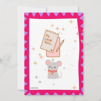 Une carte de souris mignonne qui dit "Je t'aime" à