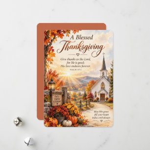 Une carte de Thanksgiving bénie avec verset bibliq