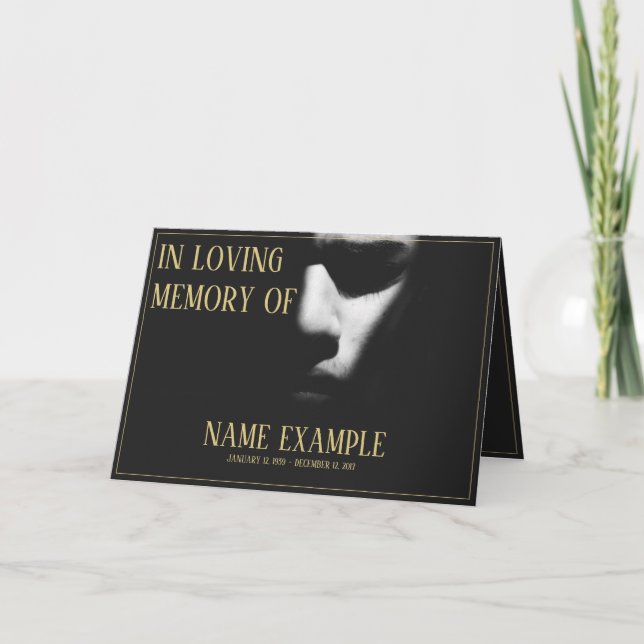 Une carte de visage endormi en demi-ombre (Devant)