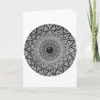 Une carte de vœux d'art mandala monochrome
