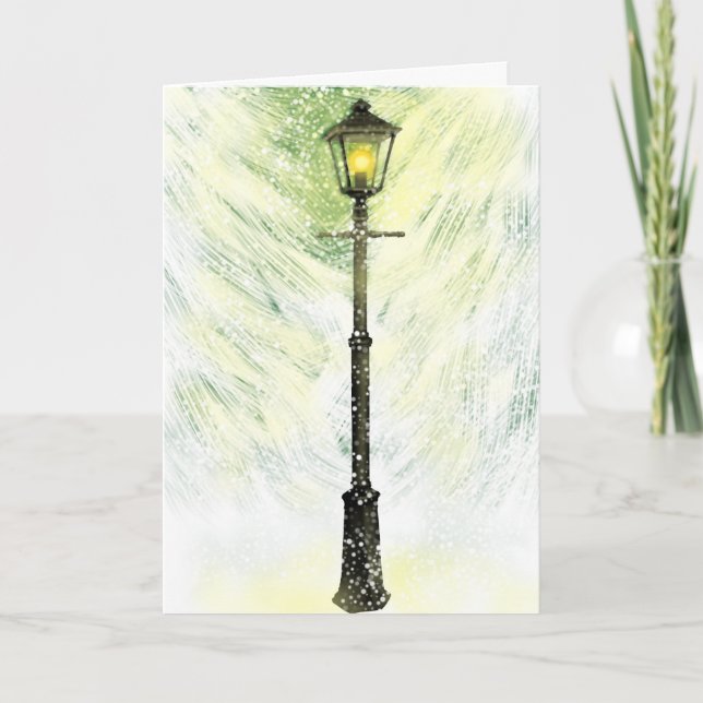 Une carte de vœux de fêtes avec une lumière (Devant)