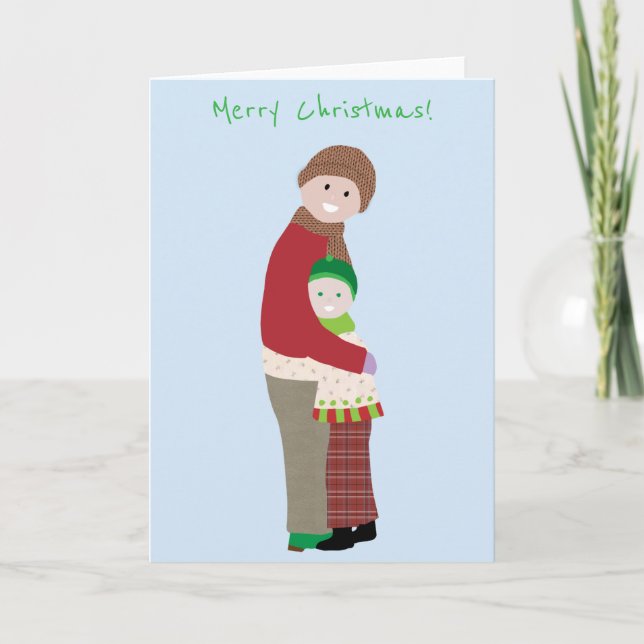 Une carte de vœux de Noël câlin (Devant)