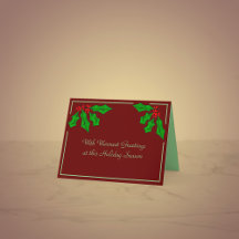 Une carte de voeux de Noël Holly Day