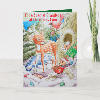 Une carte de vœux de Noël spéciale pour petits-fil