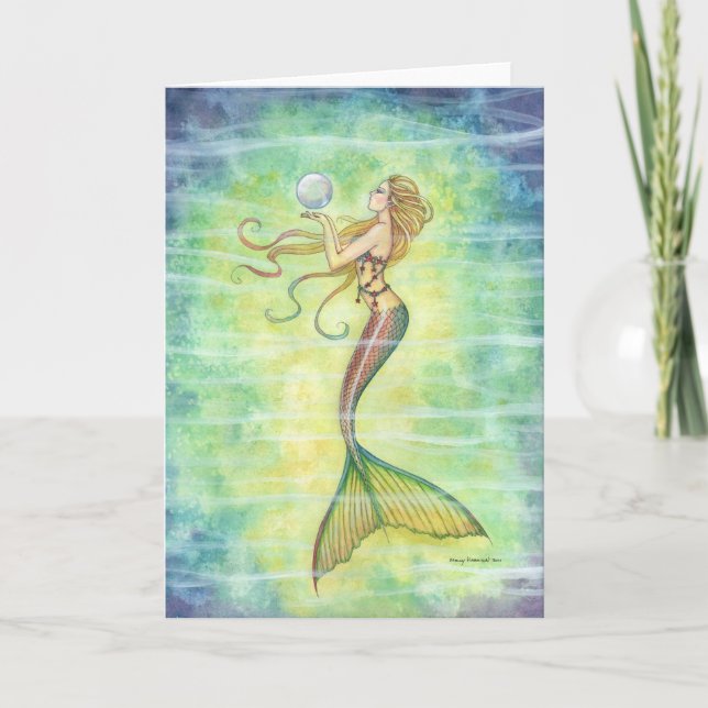 Une carte de vœux de sirène à une bulle (Devant)