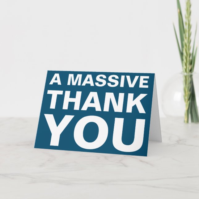 Une carte de voeux Merci massive (Devant)