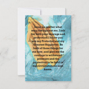 Une carte de vœux plate de prière de courage et de