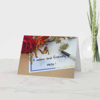 Une Carte de voeux pliée Hello
