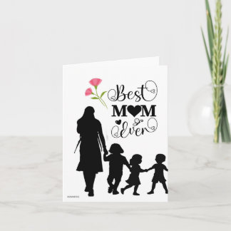 Une carte de vœux pour la fête des mères noir et b
