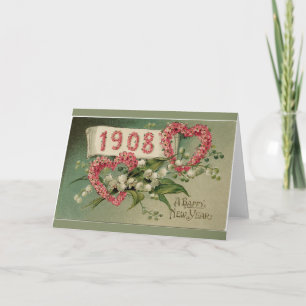 Une carte de voeux victorienne de bonne année