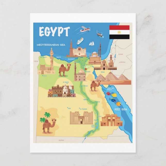 Une carte dessin animé de l'Égypte (Devant)