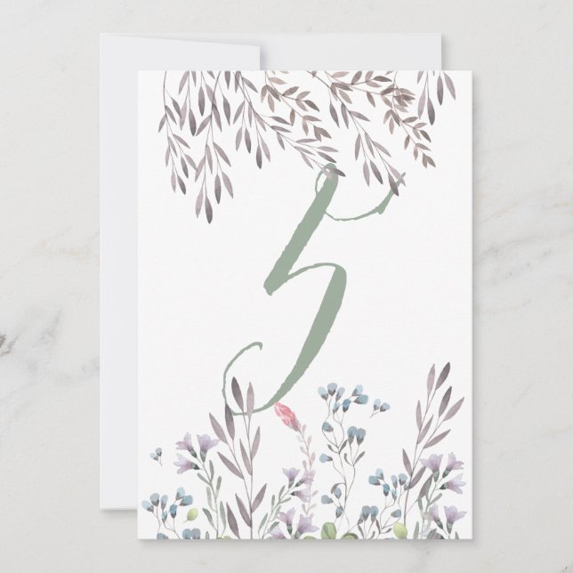 Une carte double face de table de mariage de fleur (Devant)