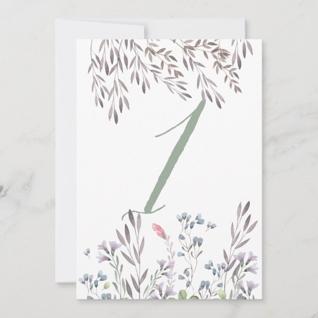 Une carte double face de table de mariage de fleur (Devant)