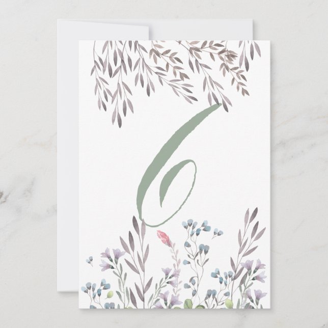 Une carte double face de table de mariage de fleur (Devant)