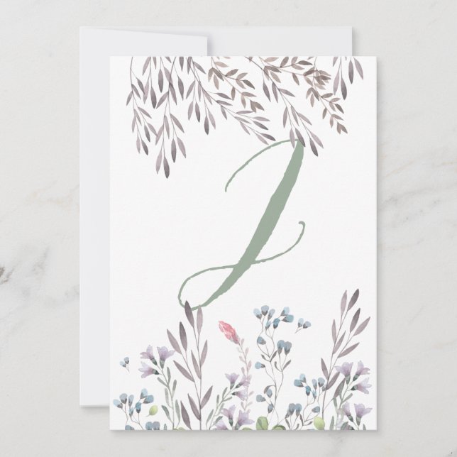 Une carte double face de table de mariage de fleur (Devant)