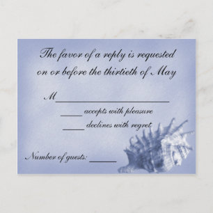 Une carte du mariage de plage RSVP (bleu-foncé)