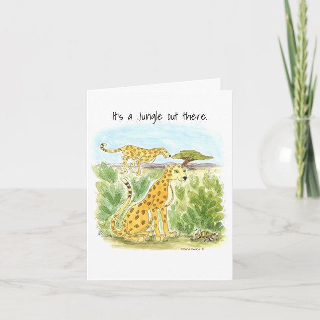 Une carte Jungle Cheetah Note Card (Devant)