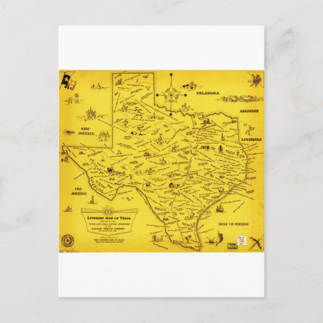 Une carte littéraire du Texas par Dallas Pub Lib ( (Devant)