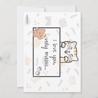 Une carte mignonne de je t'aime très miaou à un am