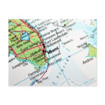 Une carte montrant la ville américaine de Miami