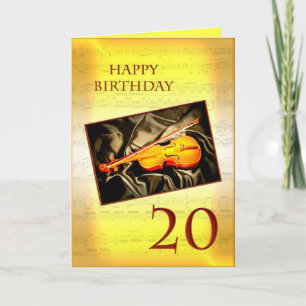 Une carte musicale pour 20ème anniversaire avec un