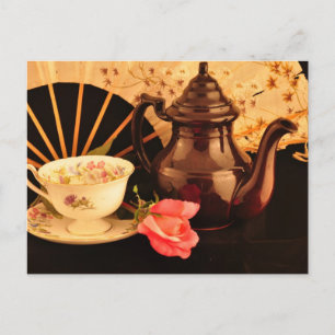 Une Carte Post Time Tea démodée