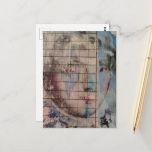 Une carte postale collage en techniques mixtes rep