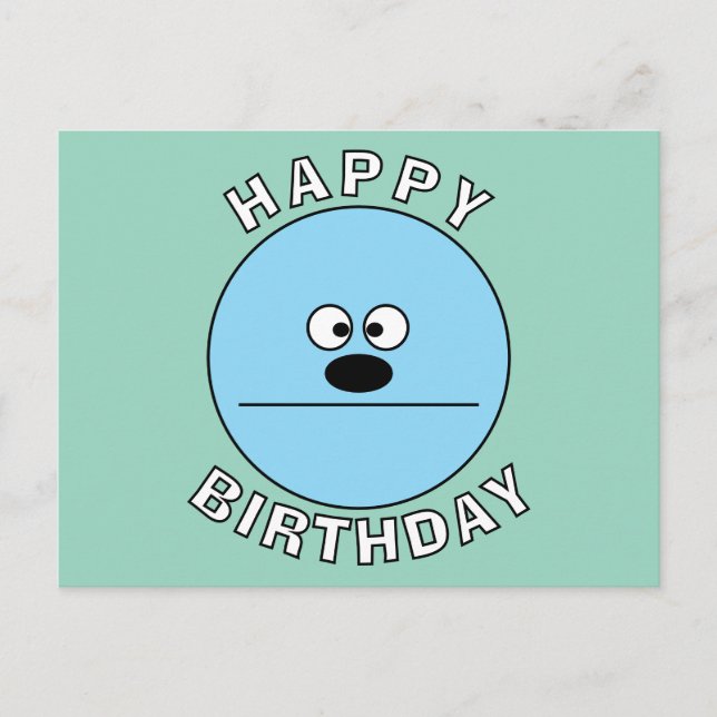 Une carte postale d'anniversaire avec un visage dr (Devant)