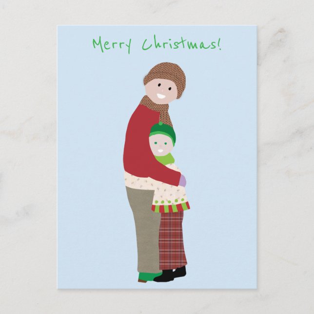 Une carte postale de câlin de Noël (Devant)