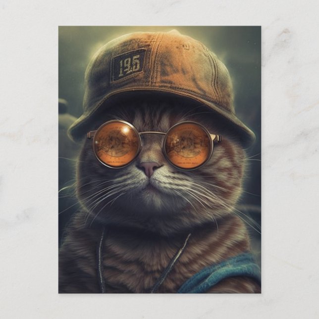 Une carte postale de chat cool (Devant)