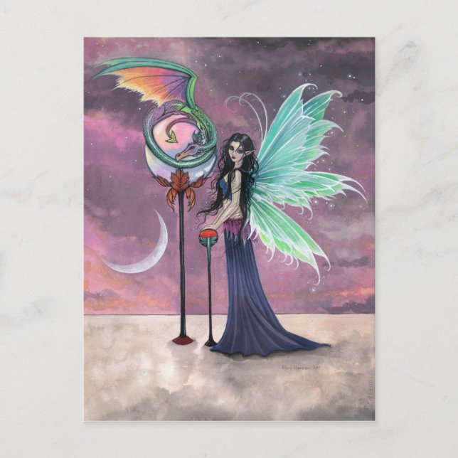 Une carte postale de fée et de dragon de rêve viva (Devant)