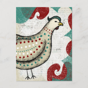 Une carte postale de poulet peu sérieuse