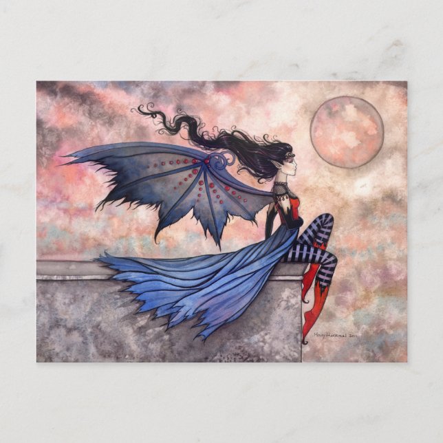 Une Carte Postale Gothique de Fée Vampire de Vent  (Devant)