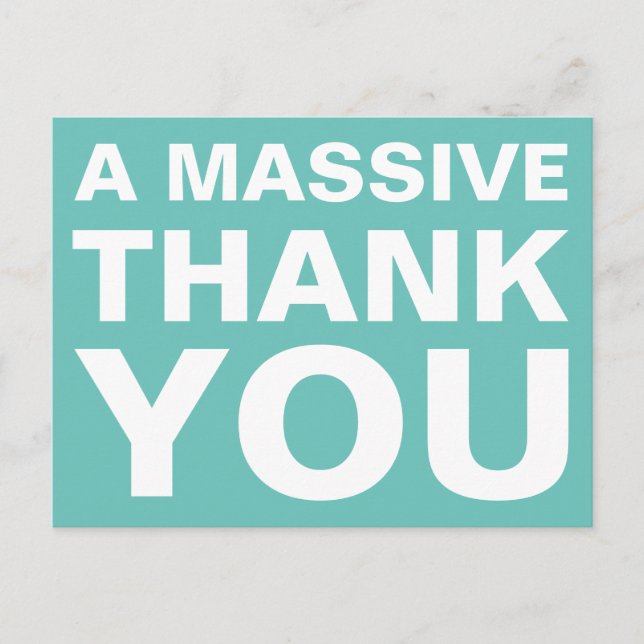 Une carte postale Merci massive (Devant)
