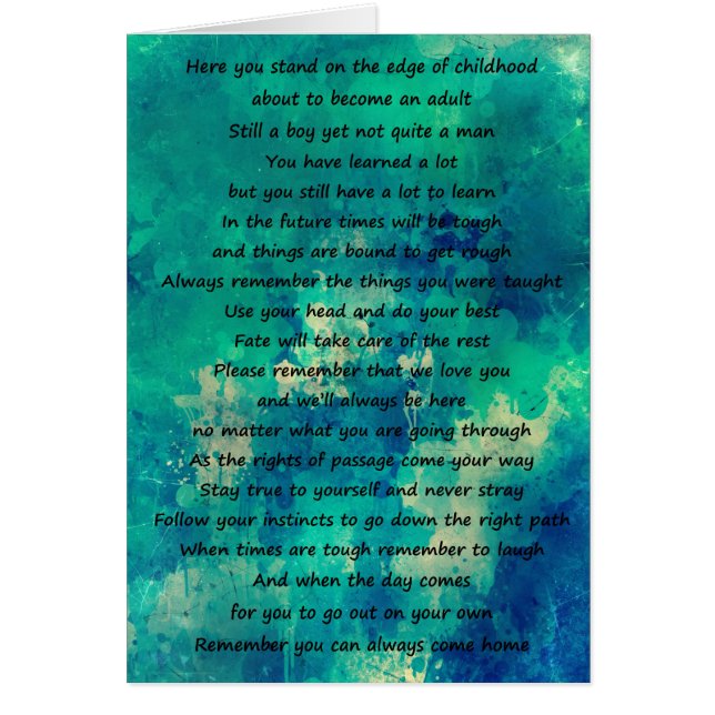 Une carte pour notre fils (Devant)