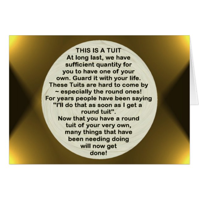 Une carte ronde de ~ de Tuit (Devant horizontal)