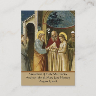 Une carte sainte de mariage de faveur catholique