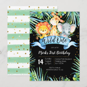 UNE carte SAUVAGE d'invitation d'anniversaire de