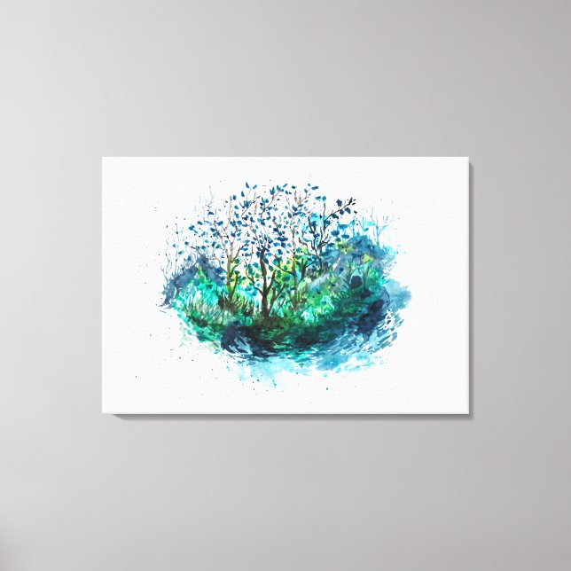 Une certaine teinte Vert Aquarelles toile Imprimer (Recto)