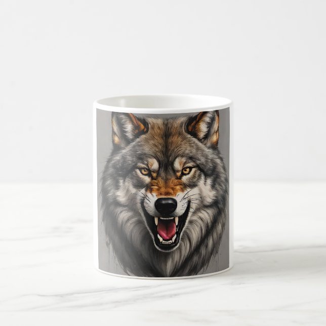 Une conception agressive de Mug loup (Centre)
