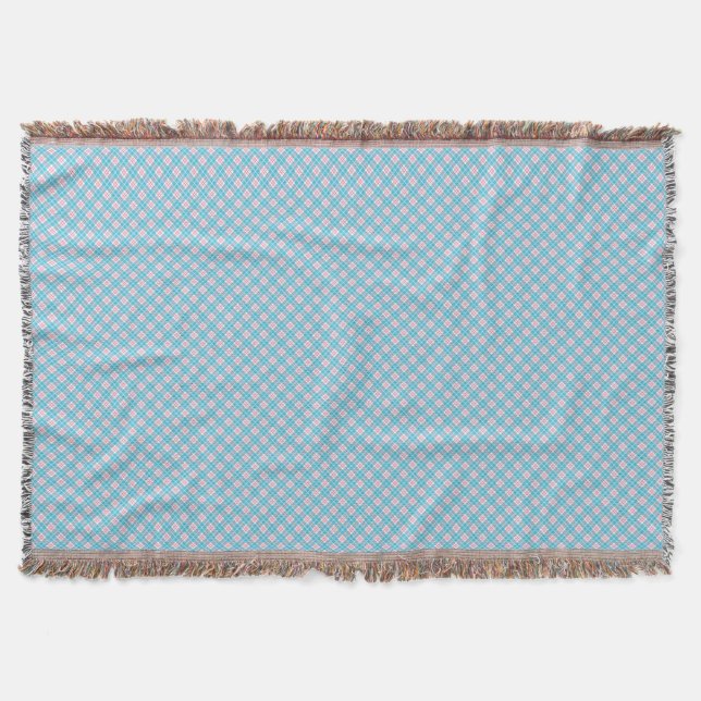 Une couverture bleu clair avec un motif diamant su (Devant)