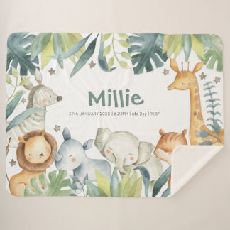 Une couverture d'animaux de Safari avec de mignons
