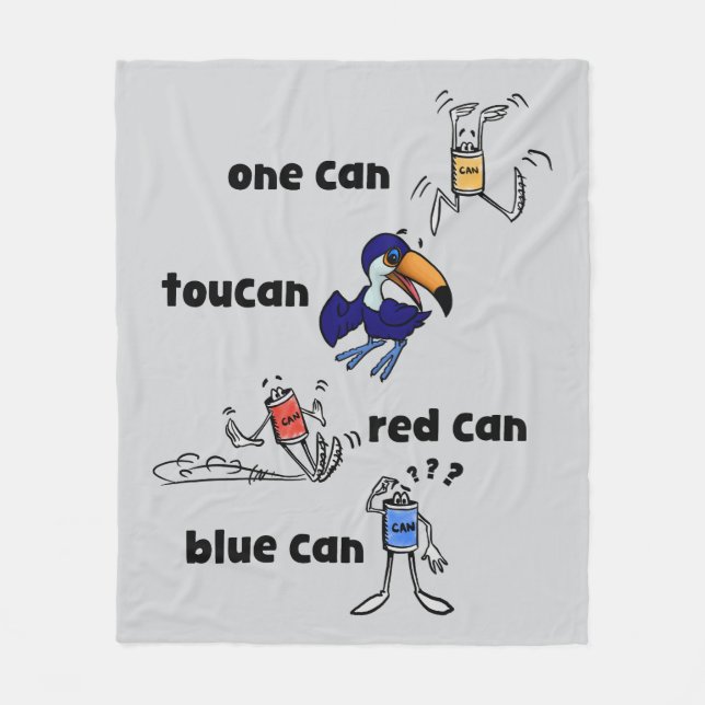 Une couverture en polaire Can Toucan Rouge Can Ble (Devant)