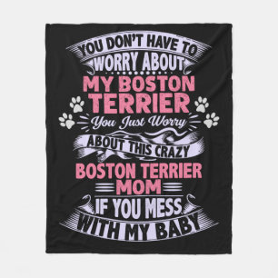 Une couverture en toison "Boston Terrier".
