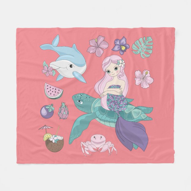 Une couverture "Sous la mer" pour les filles. (Devant (Horizontal))