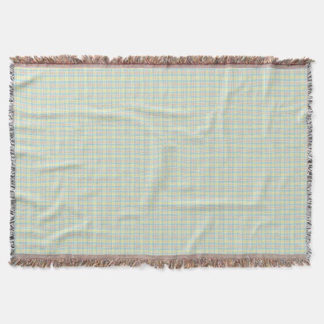 Une couverture tissée avec un motif subtil vert et (Devant)