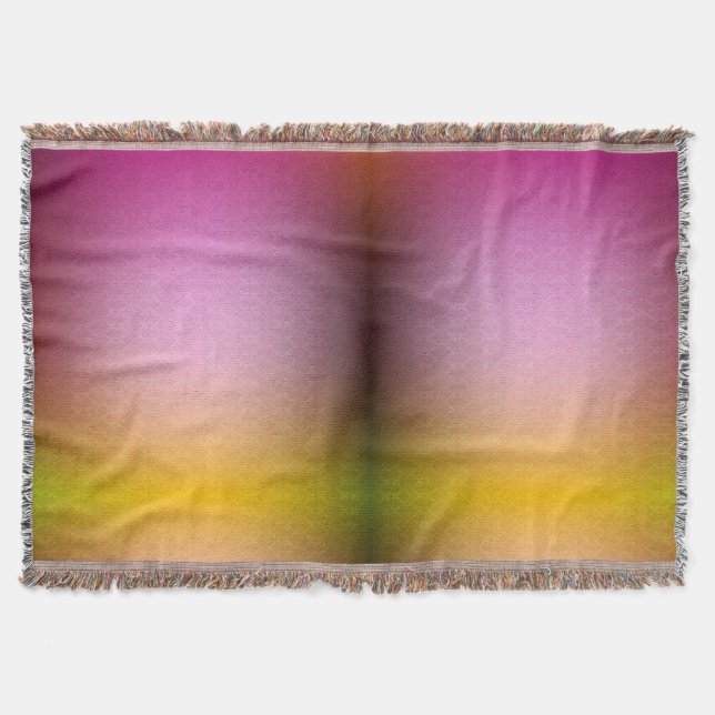 Une couverture tissée présente un dégradé de rose (Devant)