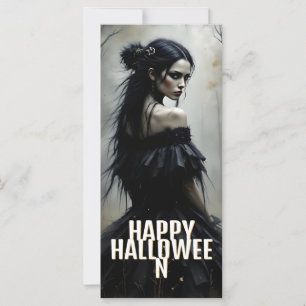 Une dame mystique dans la forêt d'Halloween sombre